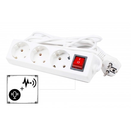 Microfon si Reportofon cu Control Prin SMS Integrat in Prelungitor Clasic 220V [PK671]